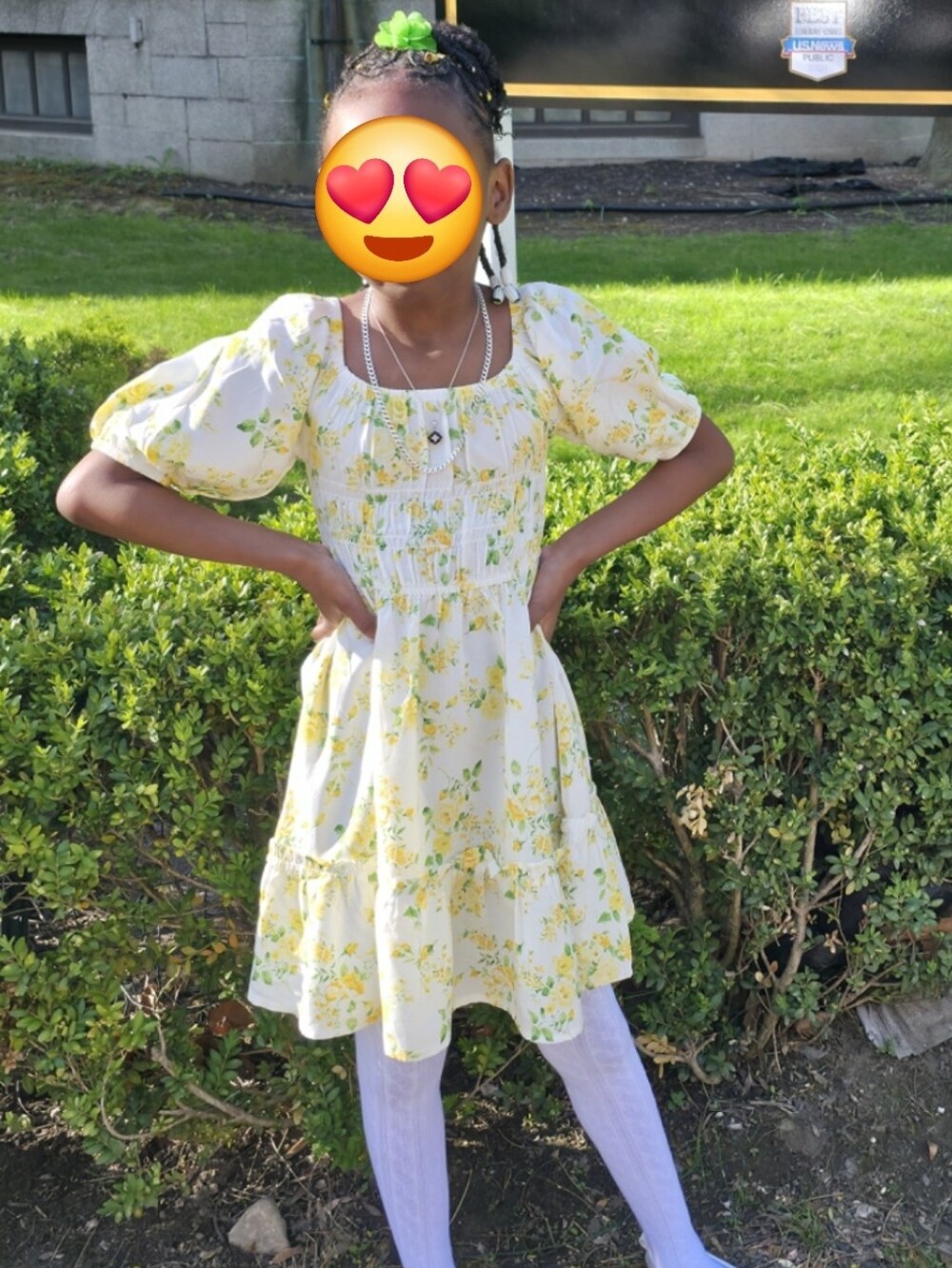 The Children's Place Yellow Floral Smocked Dress 6